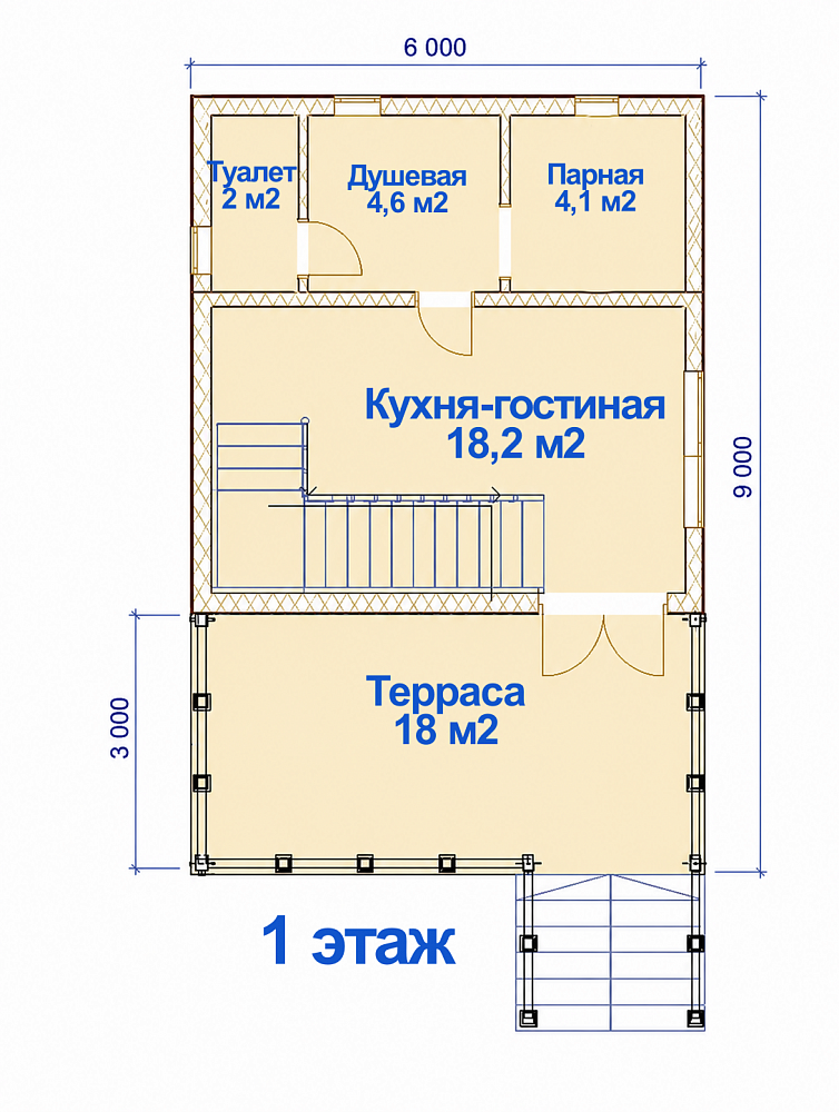 Дом-Баня 6х9 м