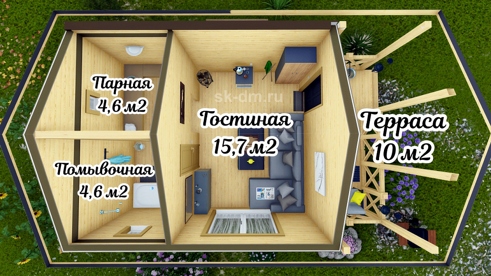 Баня 8х5м