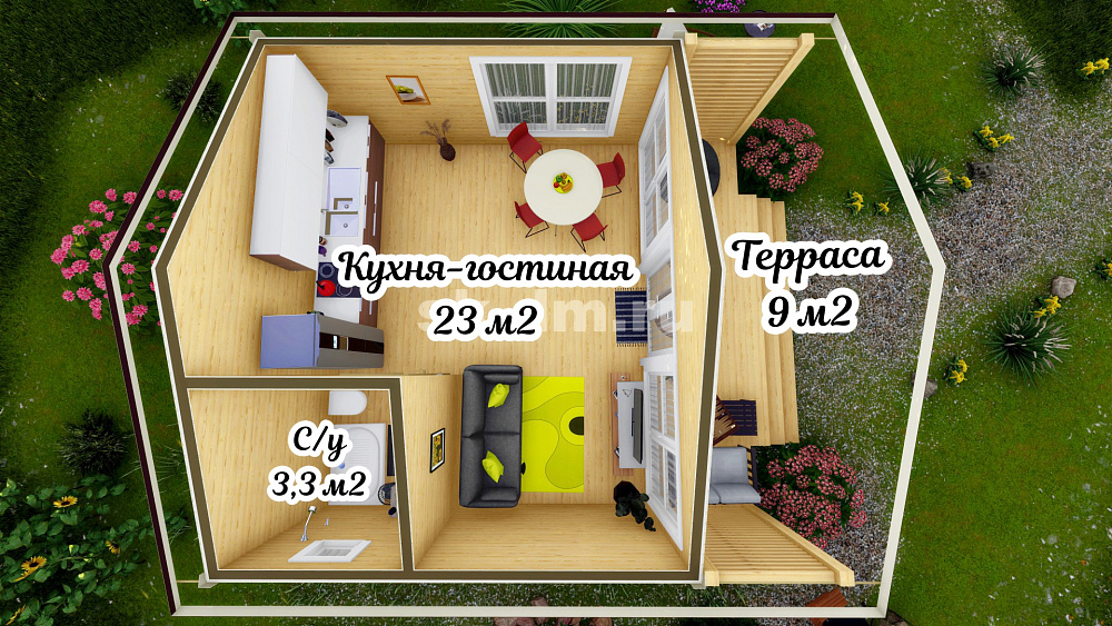 Гостевой дом Зевс 6х6,5 м